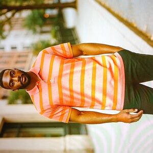 Honors Polo shirt 👕 small, peach with orange stripe